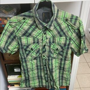 Vintage Jack & Jones Green Plaid Men's Shirt